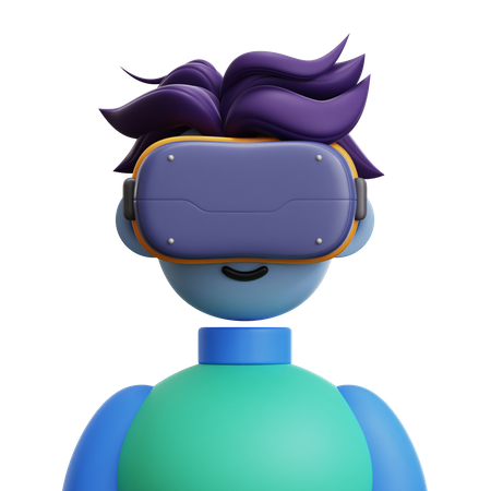 Hombre con gafas vr  3D Icon