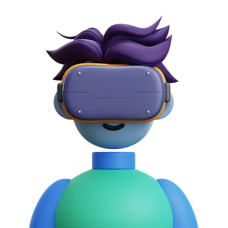 Hombre con gafas vr  3D Icon