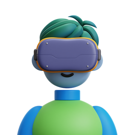 Hombre con gafas vr  3D Icon