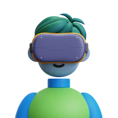 Hombre con gafas vr  3D Icon