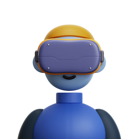 Hombre con gafas vr  3D Icon