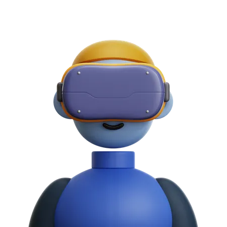 Hombre con gafas vr  3D Icon