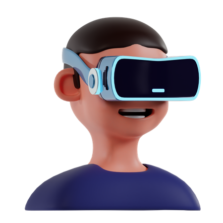 Hombre con gafas vr  3D Icon