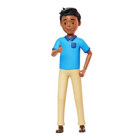 Hombre con gesto de pulgares arriba  3D Icon