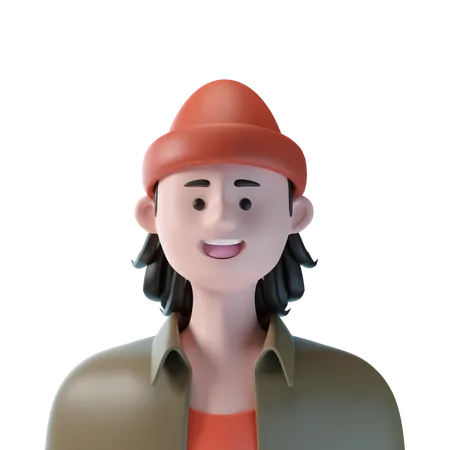 Hombre con gorro  3D Icon