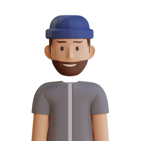 Hombre con gorro  3D Icon