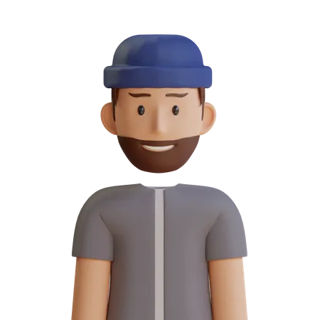 Hombre con gorro  3D Icon