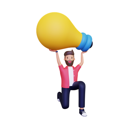 Hombre con idea de negocio  3D Illustration