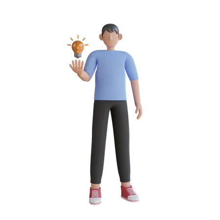 Hombre con idea de negocio  3D Illustration