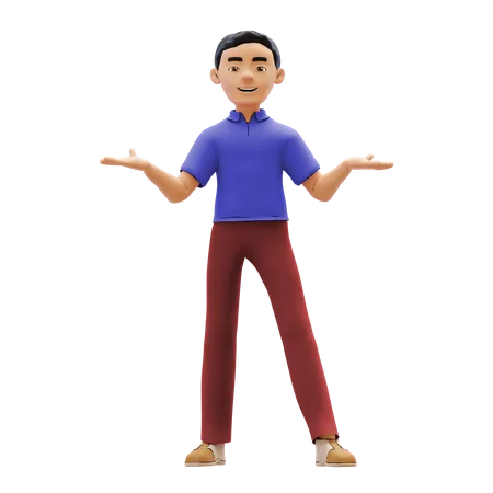 Hombre con los brazos abiertos  3D Illustration