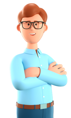 Hombre con los brazos cruzados  3D Icon