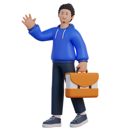 Hombre con maletín  3D Icon