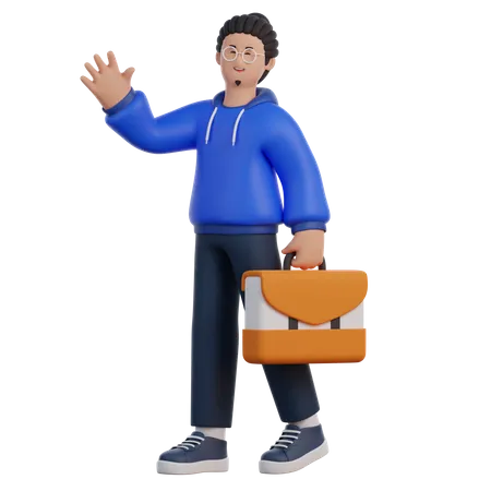 Hombre con maletín  3D Icon