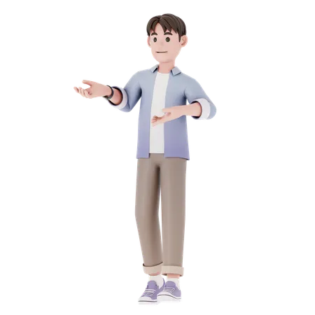 Hombre con pose de transporte  3D Illustration