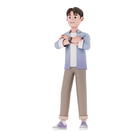 Hombre con pose firme  3D Illustration