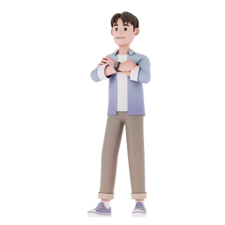 Hombre con pose firme  3D Illustration