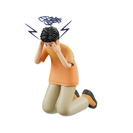Hombre con problemas mentales  3D Icon