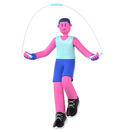 Hombre con saltar la cuerda  3D Icon