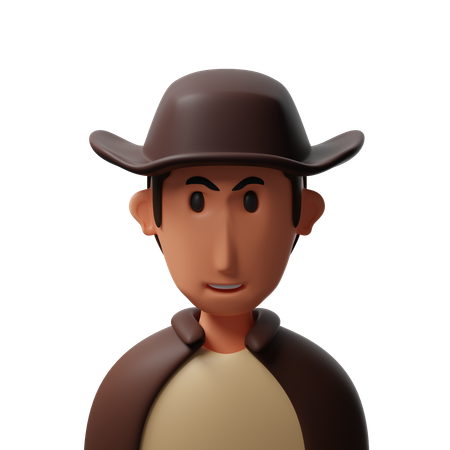 Hombre con sombrero  3D Icon