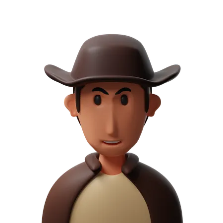 Hombre con sombrero  3D Icon