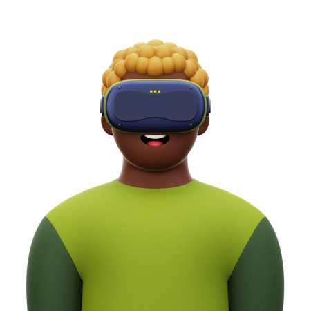 Hombre con realidad virtual  3D Icon