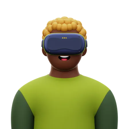 Hombre con realidad virtual  3D Icon