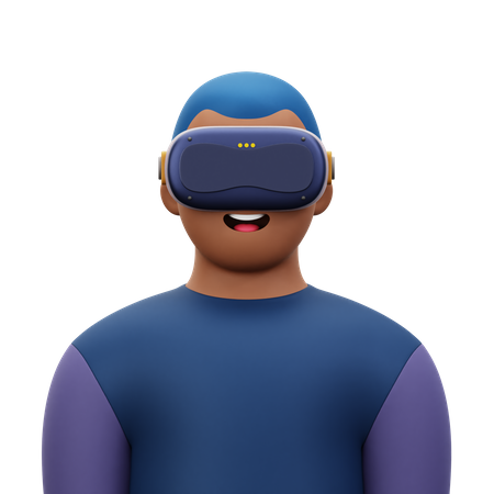 Hombre con realidad virtual  3D Icon