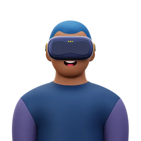 Hombre con realidad virtual  3D Icon