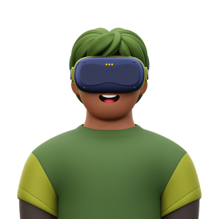 Hombre con realidad virtual  3D Icon