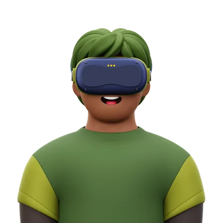 Hombre con realidad virtual  3D Icon