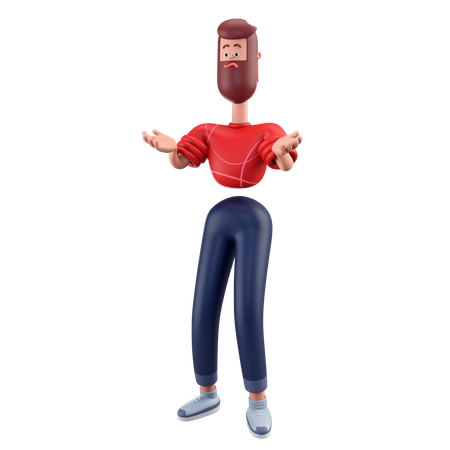 Hombre confundido  3D Illustration