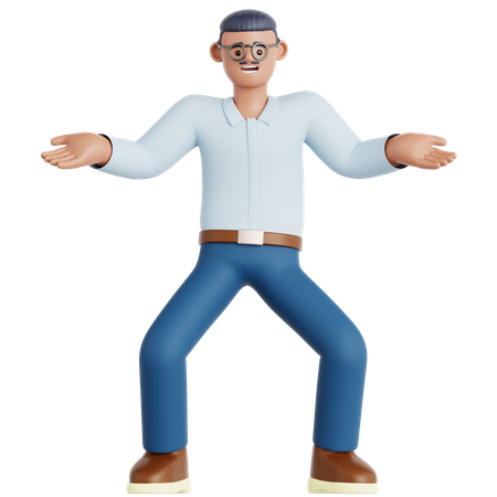 Hombre confundido  3D Illustration