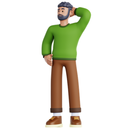 Hombre confundido  3D Icon