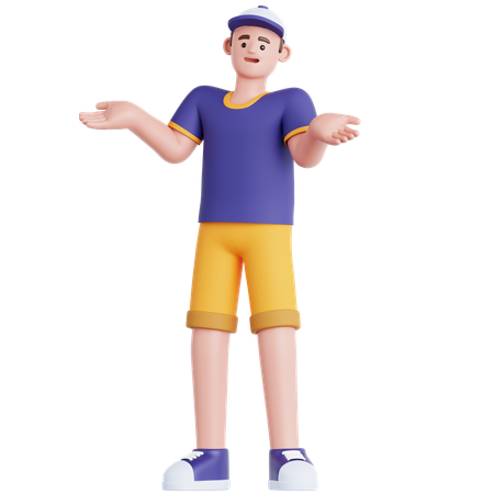 Hombre confundido  3D Illustration