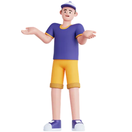 Hombre confundido  3D Illustration