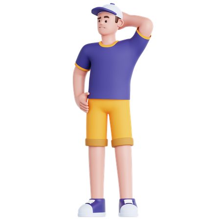 Hombre confundido  3D Illustration