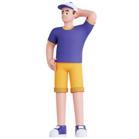 Hombre confundido  3D Illustration