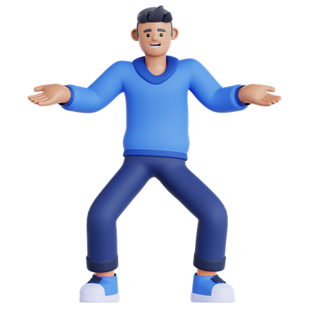 Hombre confundido  3D Illustration