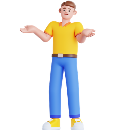 Hombre confundido  3D Illustration