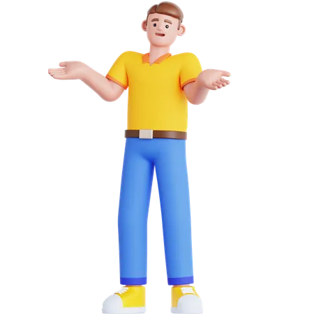 Hombre confundido  3D Illustration