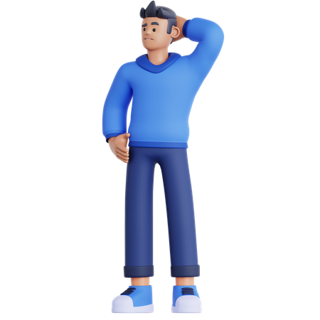 Hombre confundido  3D Icon