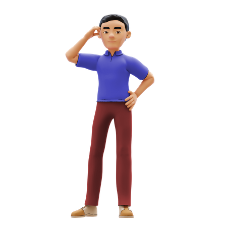 Hombre confundido  3D Icon