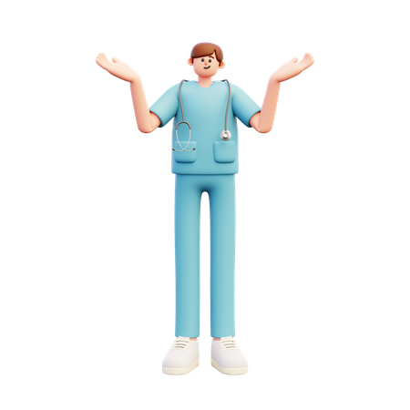 Doctor confundido masculino  3D Illustration