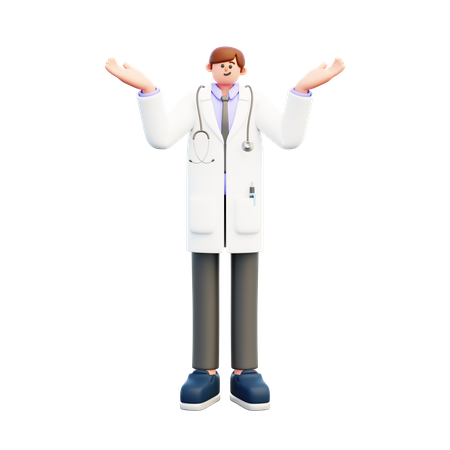 Doctor confundido masculino  3D Illustration