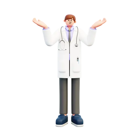 Doctor confundido masculino  3D Illustration