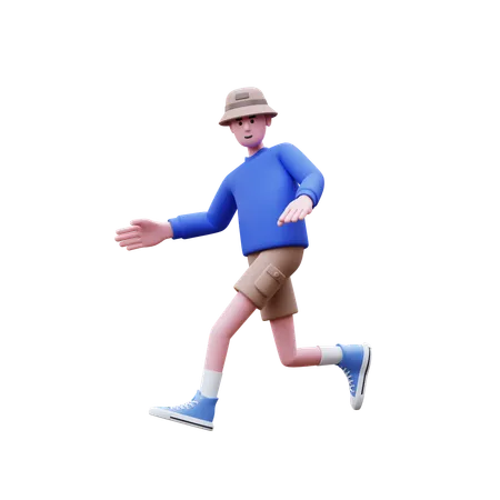 Hombre corriendo  3D Illustration