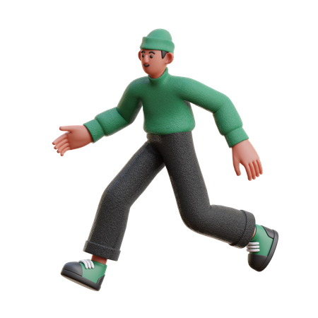 Hombre en pose corriendo  3D Illustration