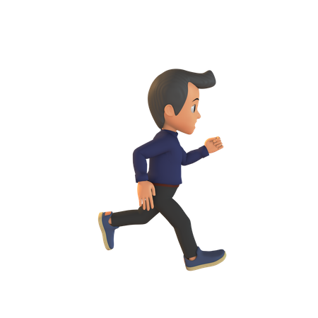 Hombre corriendo pose  3D Illustration