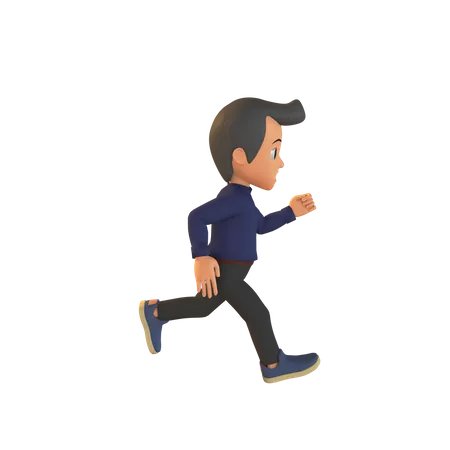 Hombre corriendo pose  3D Illustration