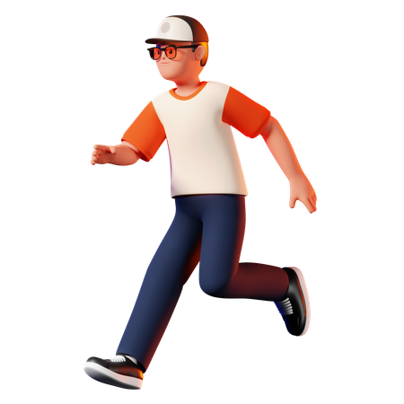 Hombre corriendo pose  3D Illustration